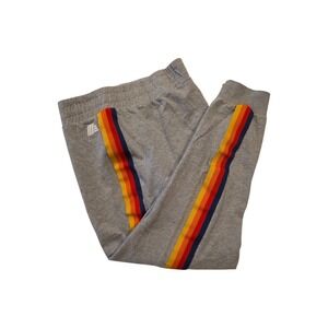 ALDI Jogger Sweatpants Men's Large Gray Rainbow Stripe Athletic Lounge Pants